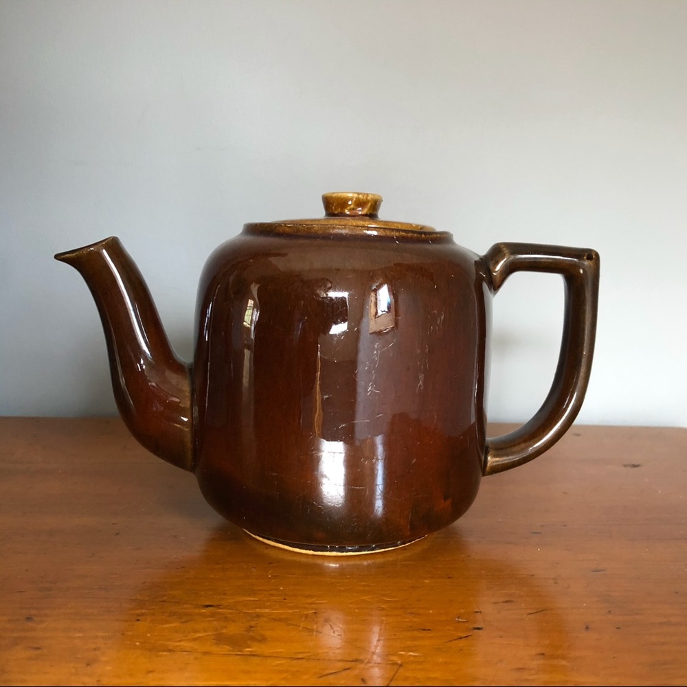 Rare Antique Yellow Ware Teapot